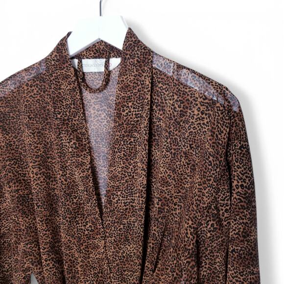 Victoria's Secret Leopard Animal Print Sheer Chiffon Robe - Size - Picture 4 of 10